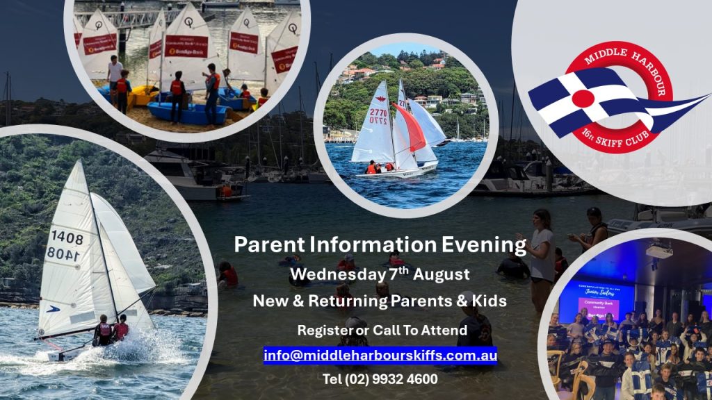 Junior Sailing Parent Information Evening – Wednesday 7th August